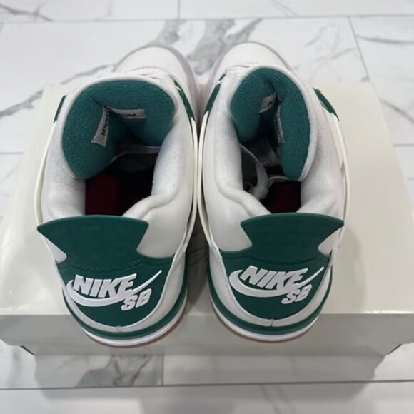 Jordan Men's White and Green Sneakers - Picture 7 of 11